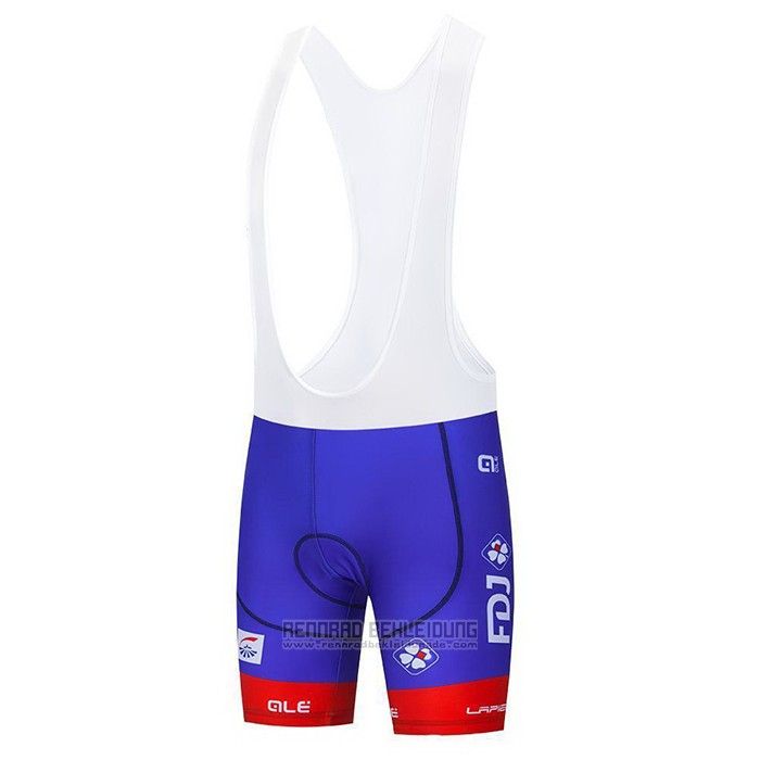 2021 Fahrradbekleidung Groupama-FDJ Rot Blau Wei Trikot Kurzarm und Tragerhose